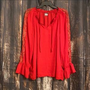 🔥PRICE DROP🔥 Soho Red & Gold Blouse